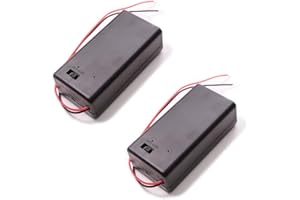 HeyNana Support de batterie - 1 x 9 V - Avec interrupteur marche/arrêt - 2 pièces dans un lot - Noir