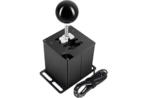 XBERSTAR Shifter siły napędowej do Logitech G29/G27/G25/G920, PC USB H dźwignia zmiany biegów do Thrustmaster T300RS Racing kierownica sekwencyjna H dźwignia zmiany biegów (czarna 7+R)