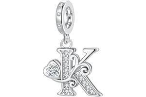 TIZU Letter Charms for Pandora Bracelets Silver Alphabet Initial Charms Bead Pendant Jewelry Gift for Women Girls