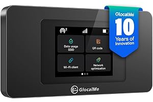 GlocalMe Duo Turbo Portable WiFi Hotspot, No SIM Card Needed, No contract and roaming fees, Dual modem mobile MiFi Device with Global 1GB Data, 4G LTE Router for Home or Travel in 200+ Countries