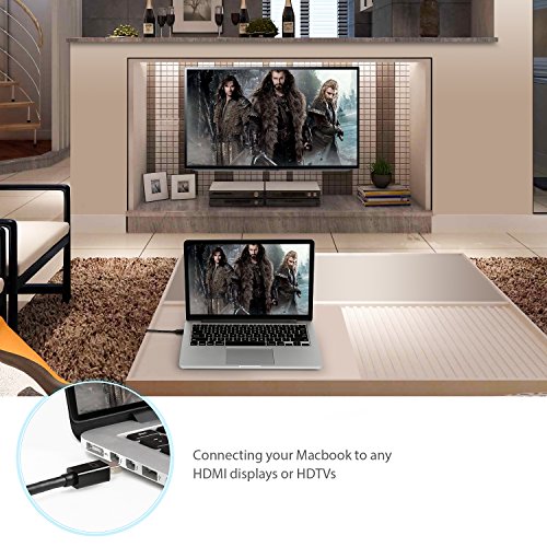 ICZI Mini Displayport auf HDMI Kabel, 1080p Full HD Vergoldete Kontakte Mini DP auf HDMI Kabel für PC und Apple / MAC, MacBook Pro, MacBook Air, Lenove Thinkpad usw. (1m) - 5