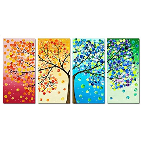 Demiawaking Vier Jahreszeiten Baum Stickerei DIY Handwerk Kreuzstich Haus Dekor - 2