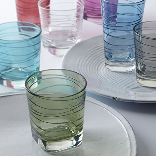 Leonardo Vario Becher Set, 6er Set, Klein, Trinkbecher, Wasserbecher, Farbig Sortiert, Glas, 170 ml, 47286 - 3