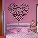 23.6" X 27.6" Personalized Cheetah Spot Heart Vinyl Wall Decal Removable mural decor Sticker Cheetah Print for family decals