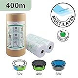 400m Nachfüllfolie für Sangenic Windeltwister Tommee Tippee, Angelcare und Litter Locker - Entspricht 32 Sangenic "fits all tubs", 40 Litter Locker II und 56 Angelcare Nachfüllkassetten inklusive Papphülse zum einfacheren Nachfüllen - nicht Original aber zu 100% kompatibel