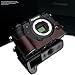 Price comparison product image GARIZ Design Italian Leather Camera Case Bag for Fujifilm X H1 Camera | Case | Case For Fuji System Camera Bag XH1 | Colour: Dark brown | Colour: Brown XS CHXH1BR Leather Pocket Seam