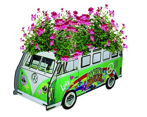 VW Bully T1 Farbe Grün Blumenkasten VW T1 – Gr. M (H x B x T) Maße: 18 x 16,5 x 42,5 cm