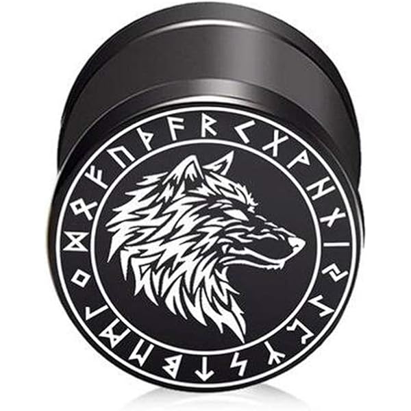 Faux Plug Oreille Yggdrasil Arbre De Vie Viking - Acier Inoxydable 316L, 10mm - Noir - Modèle Celte