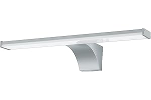 Eglo LED Wall Light Pandella 2, Mirror Light with Motion Sensor, Plastic Wall Lamp for Bathroom in Silver, Chrome, White, IP44, 40 cm Length