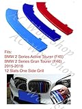 Compatible con: BMW Serie 2 2014-2018 (pre-facelift) F45 Active Tourer F46 Gran Tourer 12 láminas de un lado de parrilla de capó.