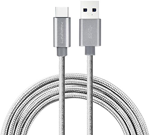 LINKPIN Type C (USB-C) to USB 3.0 Braided Aluminum Cable 6ft/2m for Lumia 950xl/950,Nexus 5x/6p and Other Type-C Supported Devices(Grey)