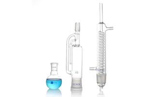 hzexun Fat Extractor Serpentine sferica ispessite DISTILLAZIONE della parte inferiore piana Flask estrattore Soxhlet (150ml,Serpentine)