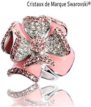 Primerose Swarovski Crystal Ring with Swarovski Crystals Pink