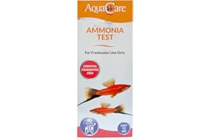 AquaCare Ammonia Liquid Test Kit, Aquarium Water Test Kit For Freshwater Fish Tanks (40 Tests)