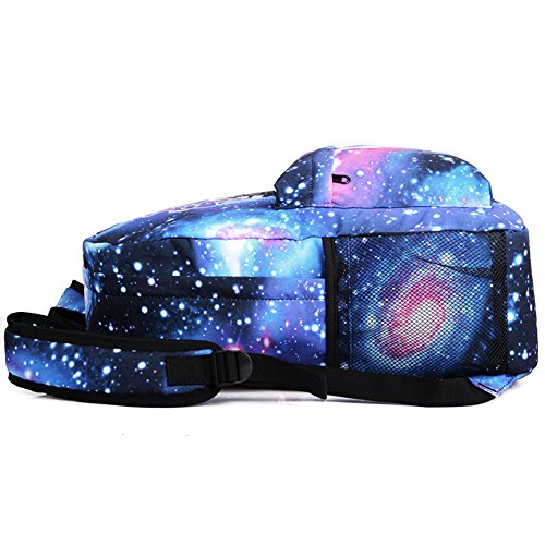 Ivystore Sternenhimmel Noctilucence Casual Unisex Schule Umh  ngetasche wasserdicht Laptop Rucksack mit USB-Ladeanschluss Rucksack mit 1   frei Federm