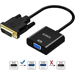 Adaptador DVI a VGA, GANA Activo DVI-D a VGA Convertidor 24 + 1 de Hombre a Mujer Compatible con 1080p / 3D para Los Sistemas DVI se Conecten a Las Pantallas VGA