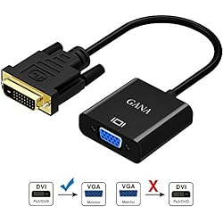 Adaptateur DVI vers VGA, GANA 1080p Actif Adaptateur DVI-D vers VGA Supporte 1080P/3D pour PC/Moniteur/HDTV et Projecteur Etc