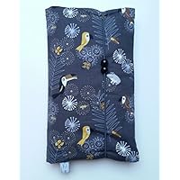 Windeltasche Kordelverschluss, Papagei und Tiere, dunkelgrau