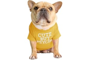 Junhouse Bulldog Clothes Pet Clothing Puppy T-shirt Spring Summer Soft Comfy Breathable Quick Dry Dog Outfit Pullover For Small Medium Large Puppy Dogs (2XL,Yellow)