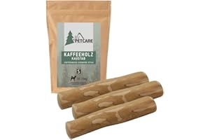BV Petcare | Drewniana kawa, kość do żucia, z drewna kawowego, naturalna zabawka dla psów – zestaw 3 szt. (S – zestaw 3 szt.)