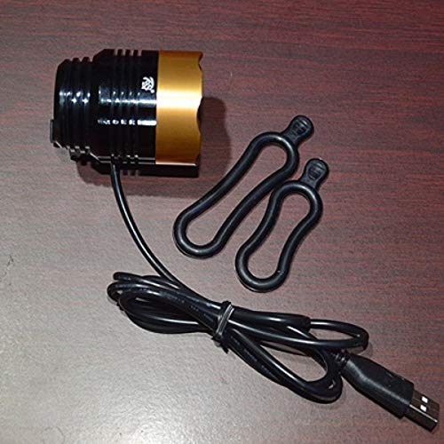 Preisvergleich Produktbild SJKDFDPW Super helles T6 3 Modusknopf USB-Fahrradfrontlicht, Fahrradzusatzfahrradscheinwerfer, Gold