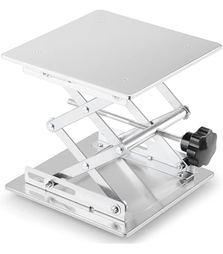 Lab Jack Stand Tafel Lift Laboratorium Lift Tafel Aluminium Lab Lifting Platform Stand Rack Lab-Lift Lifter Handmatige Bediening In Hoogte Verstelbaar(Zilver