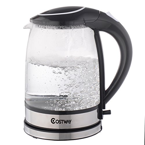 Costway Wasserkocher Teekocher Glas/Edelstahl mit LED-Beleuchtung(2L, 2200W) - 3