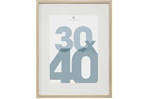 ATMOSPHERA CREATEUR D'INTERIEUR Atmosphera - Cadre Photo Manu Bois Naturel 30x40 cm, Avec Passe-Partout 20x29 cm, À Poser ou Suspendre - Pour Décoration Murale, Salon, Bureau