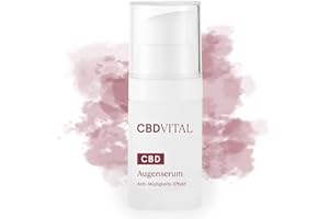 CBDVITAL BY VITRASAN CBD Augenserum gegen Falten & Augenringe | Biokosmetik | 75 mg Cannabidiol | 100% vegan | Mit Hyaluron & Traubenelexier | Anti Aging Effekt | Glättet und strafft die gesamte Augenpartie