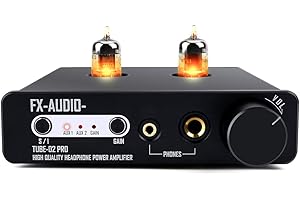 KGUSS FX Audio Tube 02 Pro Vacuum Class-A Tube Mini amplificatore per cuffie 5725 Tube Pre-Amp DC12V Nero