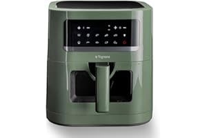 Tognana Iridea, Friggitrice ad aria 7 L con contenitore e griglia antiaderente e display digitale, verde salvia