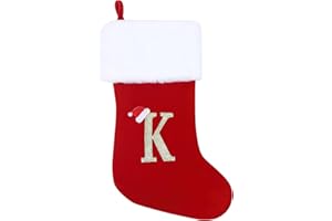 GOXAEEE Weihnachtsstrumpf Personalisiert Nikolausstrumpf 45 cm Großer Christmas Stockings Weihnachtsbaum Kamin hängende Ornamente Geschenkhalter Weihnachtsdekorationen für Weihnachtsbaum und Heim (K)