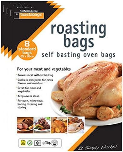 Self Basting Roasting Bags Oven Microwave Meat Veg (Standard, Pack of 32)