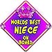 JEWEL WORLDS BEST NIECE on board non personalised baby car sign
