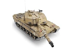 Haya RC Remote Control Tank, British Challenger 2 Main Battle Tank 2.4Ghz Remote Control 1/16 Scale Model, Metal Track, Sound And Smoke, BB Launch