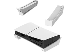 Buziba - Soporte horizontal para PS5, soporte de escritorio, compatible con accesorios de consola Playstation 5 Slim, discos y ediciones digitales (blanco)