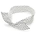 White & Black Polka Dot Bow Wire Headband Scarf