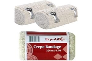 12pk- 10cm x 4.5M Ezy-Aid Crepe Bandage - Premium Quality