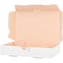 Cartons Grandes Lettres Extra Plats - 25 Boîtes 35x25x2 Cm - Blanc, Carton Ondulé Solide - Pour Envois Postaux