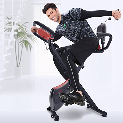 Sportstech F-Bike X100 Fitnessfahrrad mit patentiertem Zugbandsystem 4 KG Schwungmasse Rückenlehne X-Bike Ergometer mit Tablethalterun stufenloses Zwei-Wege Magentbremssystem Handpulssensoren faltbar - 7