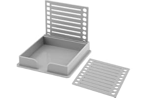 BOXOB Haftnotiz-Schablone, Notizhalter mit Linienkasten-Zeichenvorlage Selbstklebender Notizblock-Maker Notizblock-Organizer für Schreibtisch Büro Zuhause Schulbedarf (Grau)