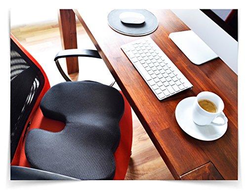 Zenyo TUT-DIR-GUT Sitzkissen | orthopädische Sitzauflage mit zwei Bezügen | Mesh und Velour Bezug | Steißbein-Kissen für Gesundheit und Fitness | für Entspannung und physiologische Schmerzlinderung … - 2