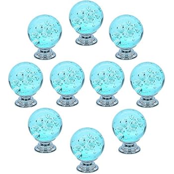 FBSHOP(TM) 10 Stück Aqua Blau Süße Bubbles Ball Crystal Glas Knopf Deko
