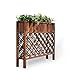 Produktbild JXXQD Außenwand Blumengitter Holz Blumenkasten Massivholz Blumentopf Bildschirm Kaffee Shop Restaurant Blume Trog (100 * 90 * 25 cm)