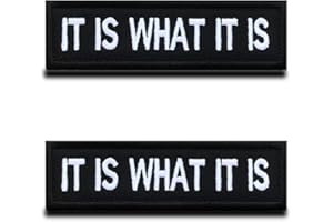 ZCKETO It is What It Is, Embroidered Patch with Hook and Loop Bands, Funny Biker Patches, Compatible with Velcro, Pack of 2