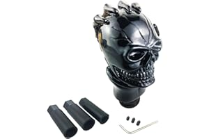 LSGGTIM Totenkopf Schaltknauf, Universal Auto Schaltknauf Schaltgetriebe Automatikgetriebe Skeleton Skull Head Schädel Kopf Geändert Schaltknauf Stick Hebel Shifter Abdeckung, Car Gear Shift Knob