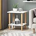 OXMIC Table Storage Shelf Side Table with Open Cabin Bedside Table Nightstand, End Table Engineered Wood Bedside Table (Finish Color -White