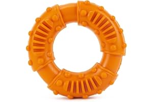 MMSGA Anillo de Mordedura de Perro,Juguetes para Masticar Perros para Masticadores Agresivos,Juguetes Indestructibles de Caucho Natural para Perros Pequeños,Medianos y Grandes (Naranja)