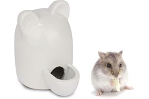 Jsleid Lgel Wasserflasche Keramik, Hamster Wasserflasche Keramik Weiß, Automatischer Wasserspender Hamsterkeramik, Hamster Wasserflasche Keramik, Stumm, für Igel, Hase, Totoro, Katze, 300 ml