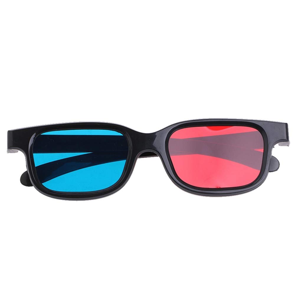 Universal 3D Glasses Black Frame Red Blue Eyeglasses Cyan Anaglyph 0.2mm ABS Glasses for Movie Game DVD